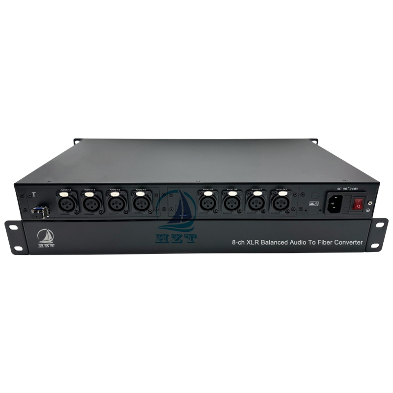 8-CH XLR Balanced Audio Fiber Converter 