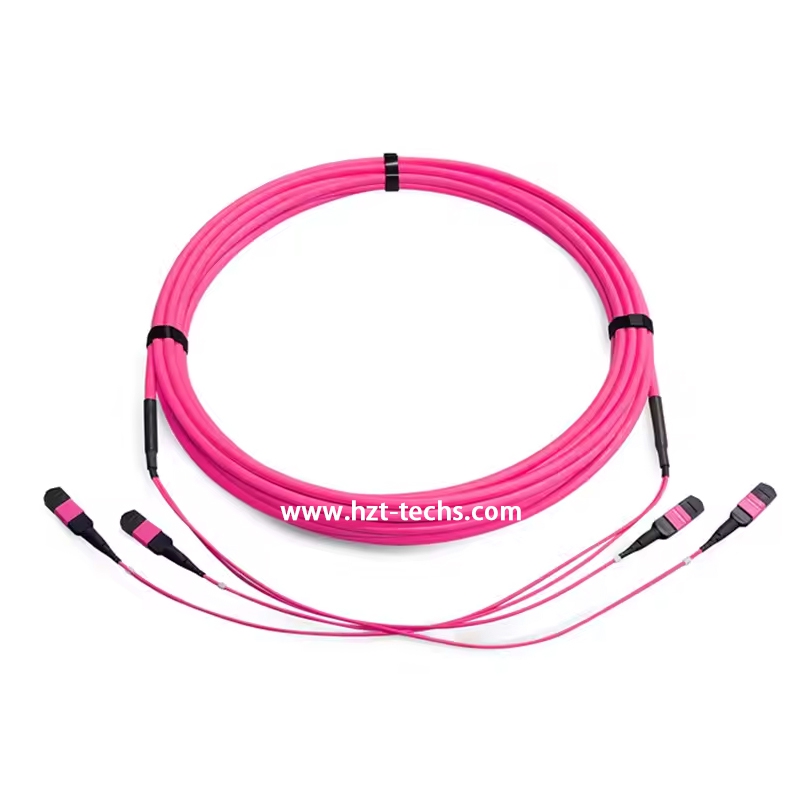 24 Core MTP Cable MTP to 2 x MTP  Multimode OM4 Fiber Patch Cords