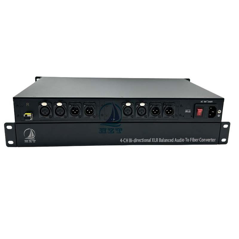 4-CH BIDI XLR Balanced Audio Fiber Converter